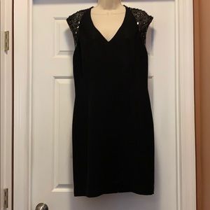 Liz Claiborne Black Sequin Lace Dinner Dress, NWT